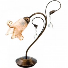 Πορτατίφ 1xE14 Μεταλλικό Οξυντέ με Κρύσταλλα και Γυαλί 3427-BR